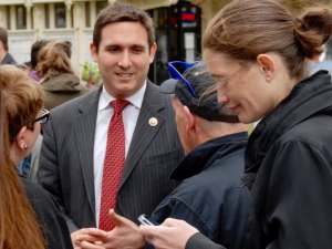 Ben Kallos Bill Healthy Happy Meals Passes New York City Council Kallos listening to residents in 2016.